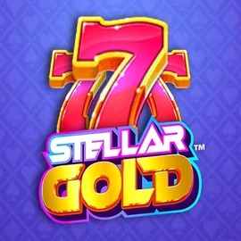 Stellar Gold slot logo by Snowborn Games at PlayMojo Casino